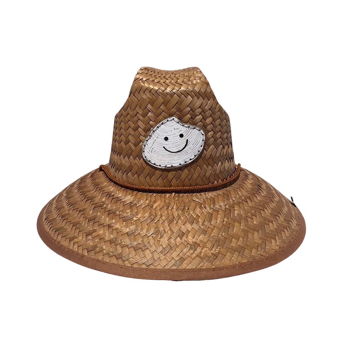 WHITE LEATHER STRAW HAT - HAPPY AS A CLAM