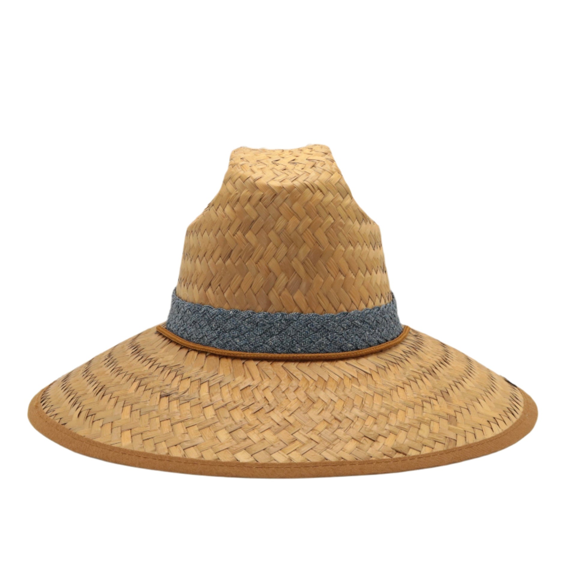 STRAW HAT - BRAIDED BLUE RIBBON