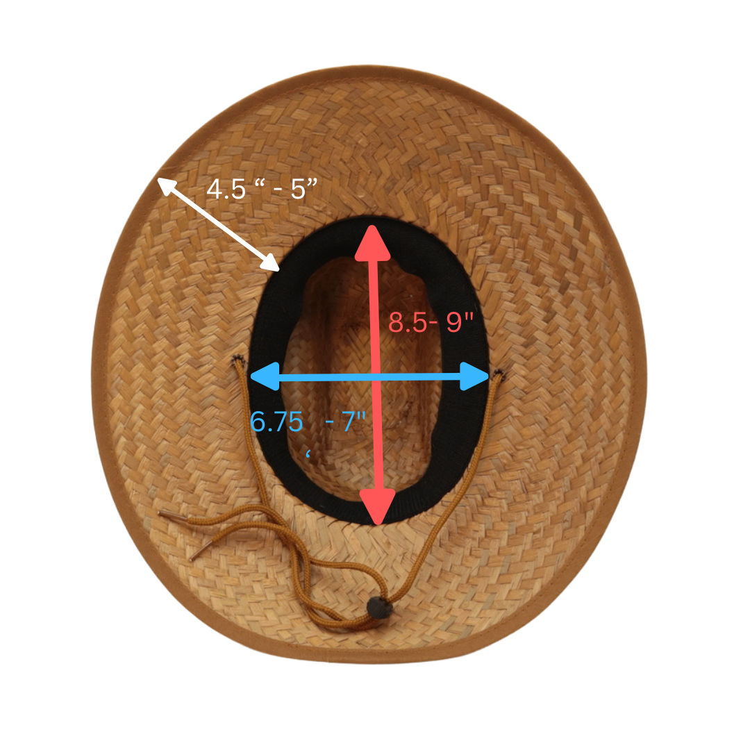 STRAW HAT CLASSIC STRIPE - BROWN AND WHITE