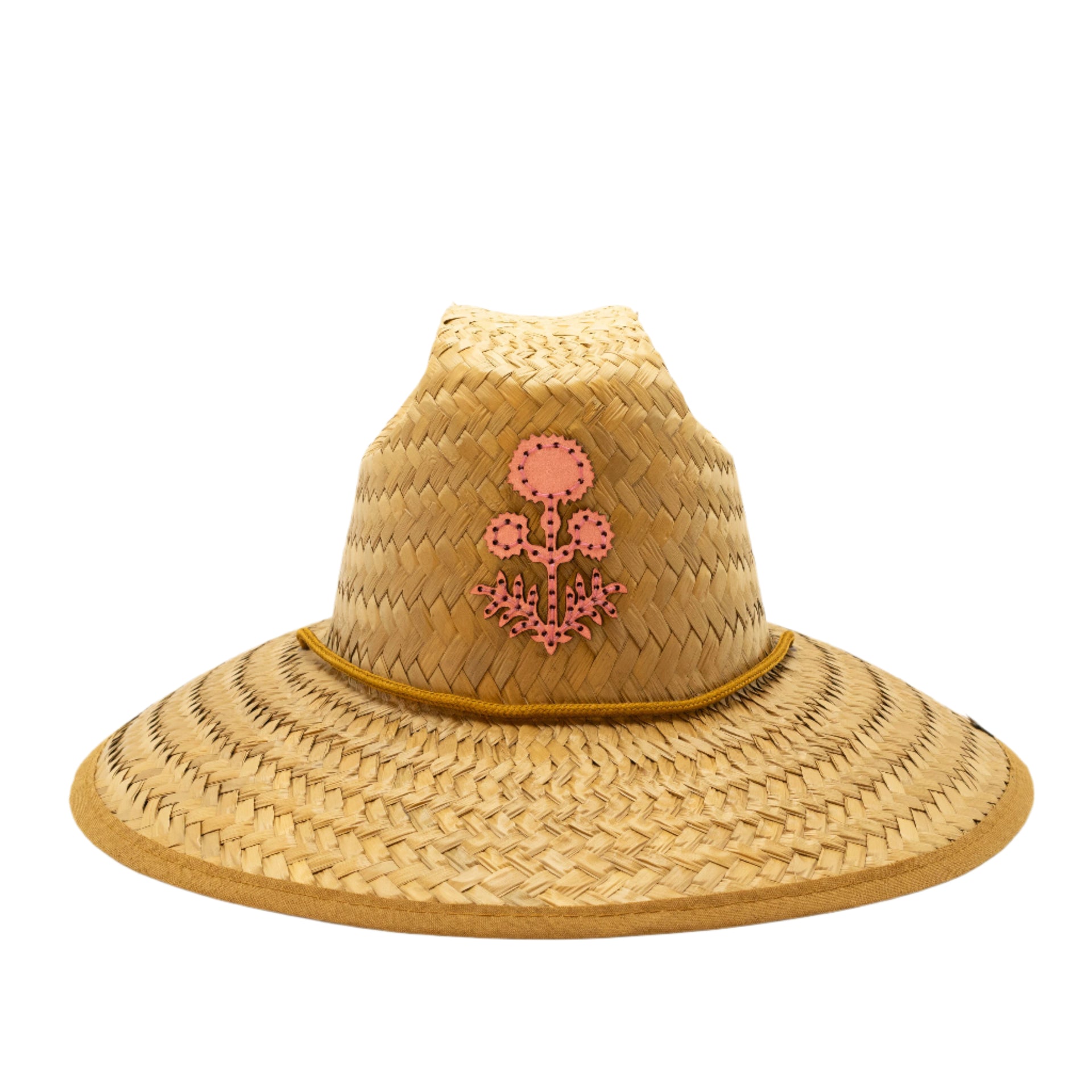 STRAW HATS - LEATHER THISTLE FLOWER