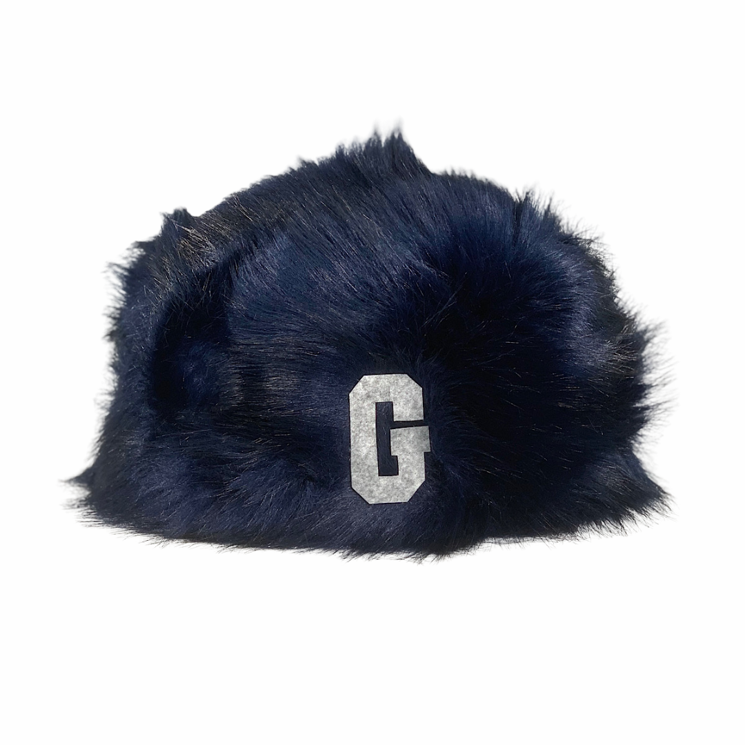 NAVY FAUX FUR HAT GEORGETOWN