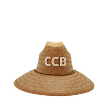 CUSTOM MONOGRAM LEATHER STRAW HATS - WHITE (CHOOSE 1-8 LETTERS)