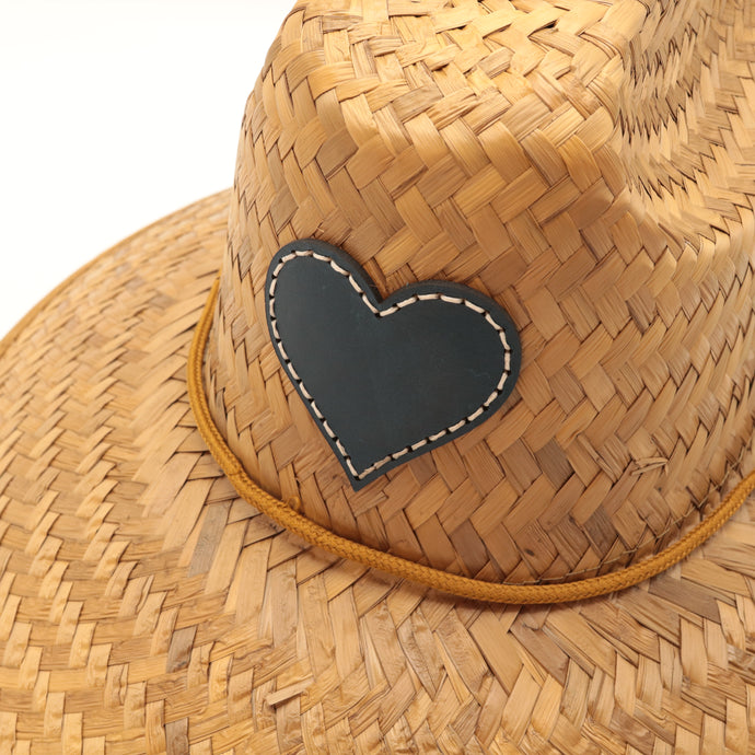 STRAW HATS - LEATHER HEART