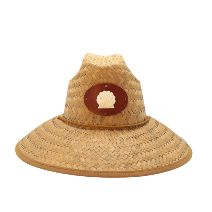 STRAW HAT - NANTUCKET BASKET HAT WITH SCALLOP - BRIDLE LEATHER *LIMITED EDITION