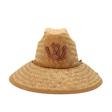 STRAW HAT - BROWN LEATHER HORSESHOES