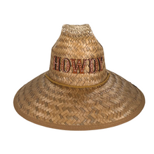 CUSTOM MONOGRAM BRIDLE LEATHER WESTERN STRAW HATS - BROWN (CHOOSE 1-8 LETTERS))