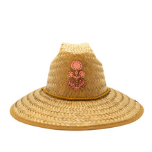 STRAW HATS - LEATHER THISTLE FLOWER