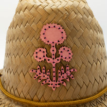 STRAW HATS - LEATHER THISTLE FLOWER