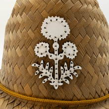 STRAW HATS - LEATHER THISTLE FLOWER