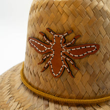 STRAW HAT - BROWN LEATHER BEE