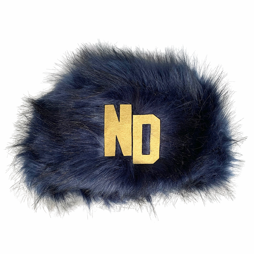 NAVY FAUX FUR HAT NOTRE DAME